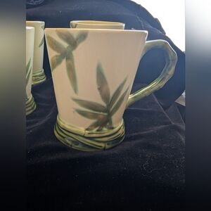 Roscher & Co. Green and Cream Ceramic Mug